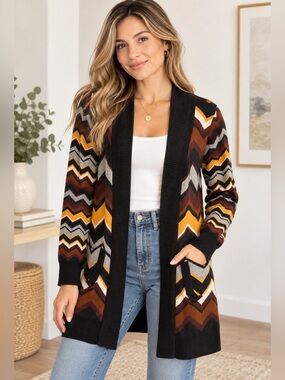 Missoni for Target Chevron Duster Cardigan S Boho Retro 70s Knit Colorblock